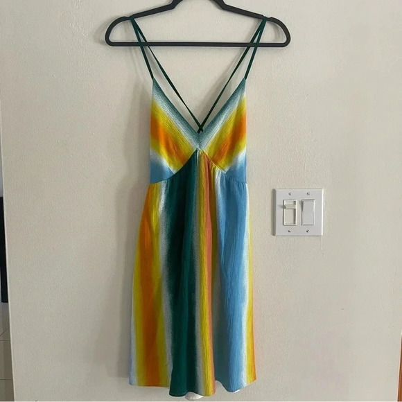 BCBGeneration Strappy Multicolor Mini Sundress Women’s Size Medium - Picture 1 of 5
